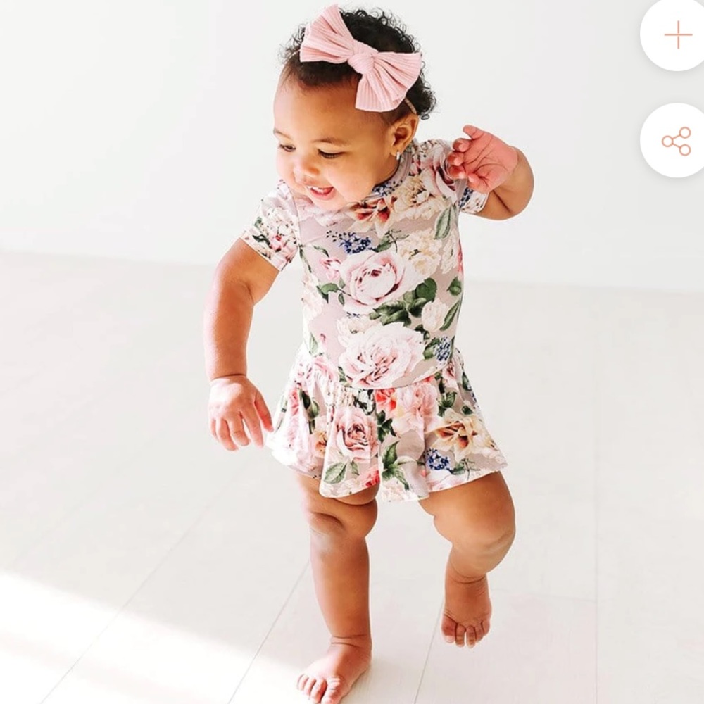 Posh Peanut Cassie Short Sleeve Twirl Skirt Bodysuit - Picture 2 of 3